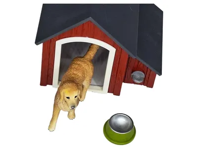 Schleich Hundehütte mit Golden Retriever Hund Futternapf Spielfiguren-Set
