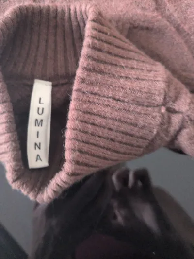 Lumina Damen Pullover Zopfmuster Cut-Out Schulter Braun Gr. L