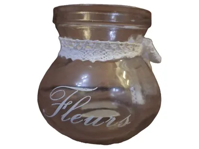 Countryfield Fleurs Glas Vase romantisch transparent Spitze 11x10 cm