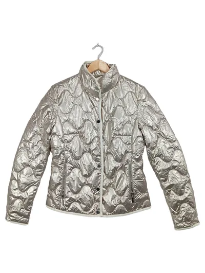 Marc Aurel Damen Steppjacke Silber Metallic Glanz Gr. 36 Glamourös