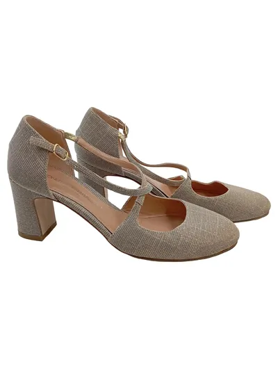Konstantin Starke Damen Pumps Gold Glitzer Gr. 38 Elegant Festlich