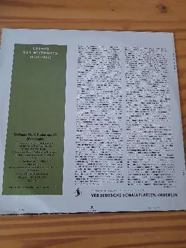 Ludwig van Beethoven Sinfonie Nr. 6 F-dur op. 68 Pastorale Vinyl LP Eterna 2
