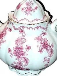 Schirnding Victoriarot Milch und Zucker Set Porzellan Blumenmuster Weiß Vintage