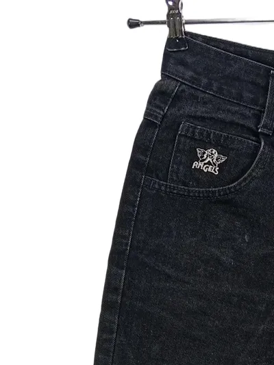 ANGELS Damen Jeans Straight Leg Schwarz Gr. 36 W28 High Waist Vintage