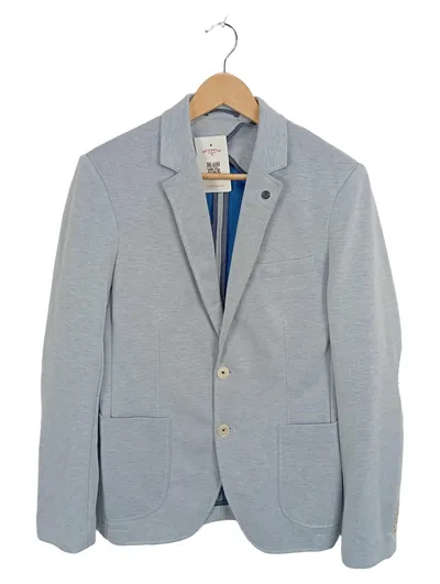 ZARA MAN Herren Sakko Gr. 46 Blazer Freizeitjacke Hellblau Meliert