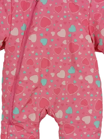 Markenlos Kinder Schneeanzug Mädchen Rosa Tiermotiv Kapuze Gr. 62