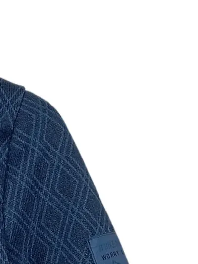 CRIVIT Fleecejacke Herren Gr. S Blau Outdoor Rautenmuster Reißverschluss