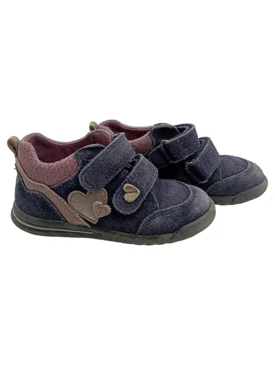 Superfit Mädchen Lauflernschuhe Gr. 24 Leder Blau Rosa Herz Klett