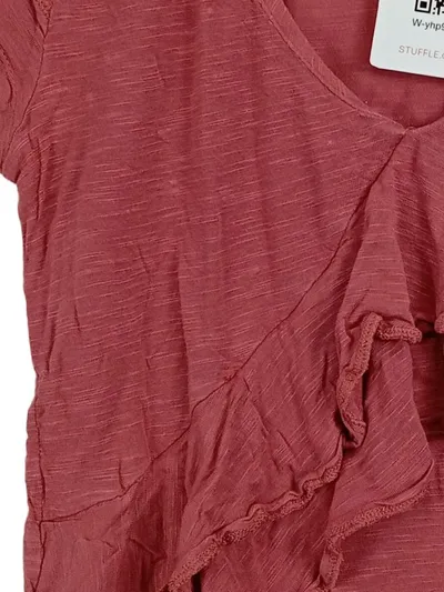 Mexx Pullover Damen Kurzarm V-Ausschnitt Rosa Gr. S 36 Viskose Meliert