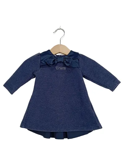 Brums Festliches Kleid Baby Mädchen Gr. 62 Blau Glitzer Schleife Elegant