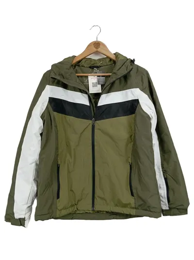 CRIVIT Herren Outdoorjacke L Oliv Polyester Wasserabweisend Kapuze