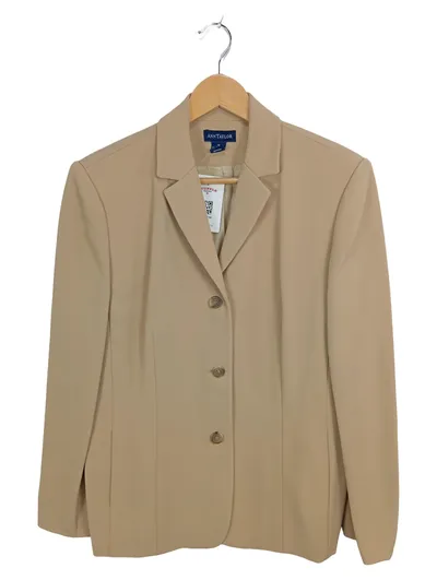 Ann Taylor Damen Blazer Beige Business Anzugjacke Gr. 42/XL Polyester
