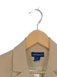 Ann Taylor Damen Blazer Beige Business Anzugjacke Gr. 42/XL Polyester 4