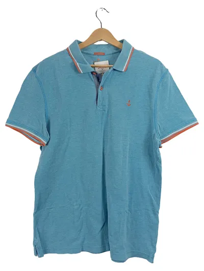 Tom Tailor Poloshirt Herren XL Türkis Anker Maritim Baumwolle