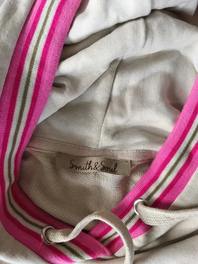 Smith & Soul Damen Hoodie Kapuzenpullover Gr. S Beige Pink Streetwear