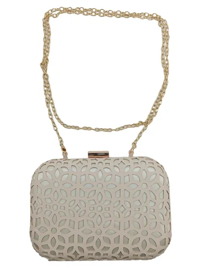 Bijou Brigitte Damen Clutch Beige Lochmuster Elegant Abendtasche Klein