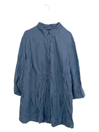 GOLDNER Jeanskleid Damen Lyocell Midikleid Hemdblusenkleid Blau 46 1