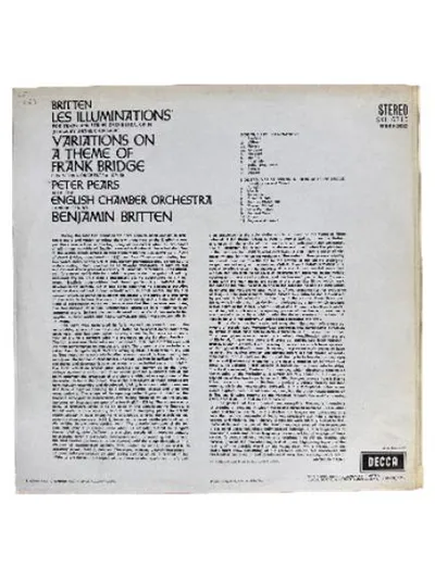 Britten Les Illuminations Variations Frank Bridge Decca Vinyl LP Klassik