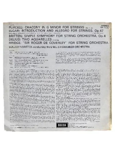 Britten Conducts English Music for Strings LP Decca Vinyl Klassik ECO