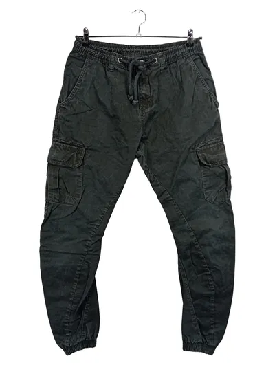 Urban Classics Jogger Cargo Hose Herren L Schwarz 100% Baumwolle Freizeit