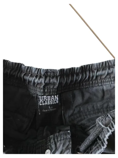 Urban Classics Jogger Cargo Hose Herren L Schwarz 100% Baumwolle Freizeit