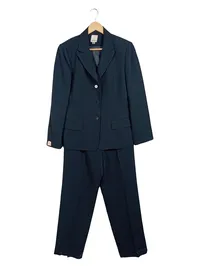 Anne Klein Damen Hosenanzug Blazer Hose Business Blau Gr. 42/XL 1