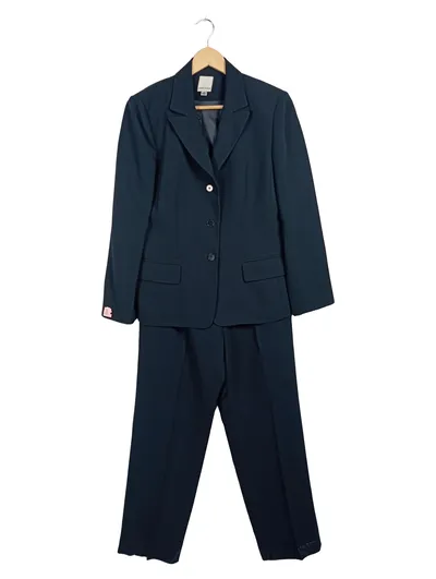 Anne Klein Damen Hosenanzug Blazer Hose Business Blau Gr. 42/XL