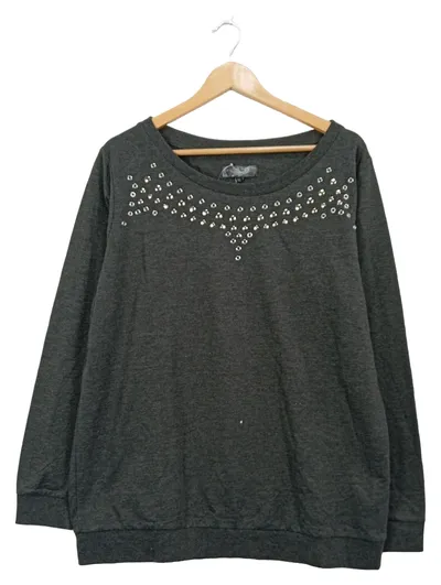 Rock Rebel by EMP Damen Pullover Nieten Grau Gr. XXL 44