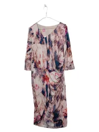 Basler Damen Sommerkleid Gr. 40 Mehrfarbig Floral Elegant Raffung 1