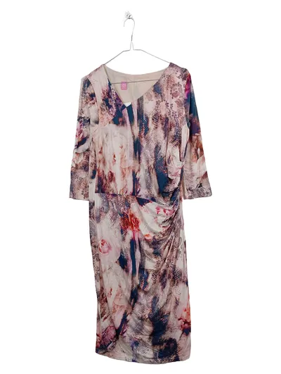 Basler Damen Sommerkleid Gr. 40 Mehrfarbig Floral Elegant Raffung