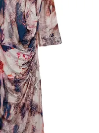 Basler Damen Sommerkleid Gr. 40 Mehrfarbig Floral Elegant Raffung 4