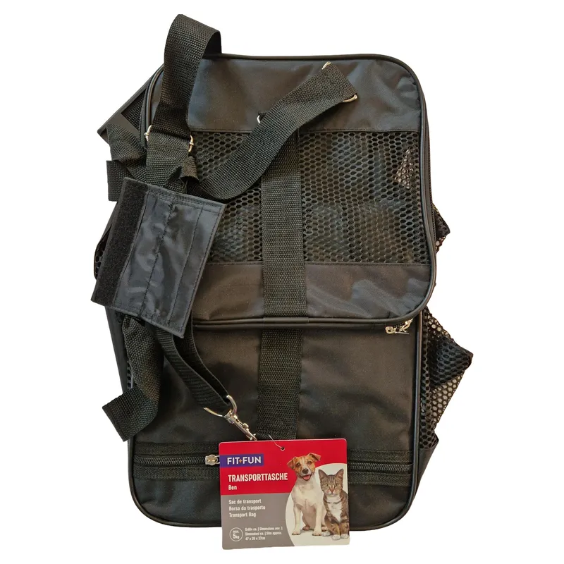 FIT+FUN Ben Transportbox Hund Katze Haustier 47x26x27cm Schwarz 1