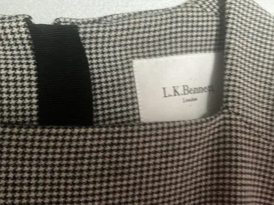 LK Bennett Businesskleid Damen Gr. 40 Grau Hahnentritt Etuikleid