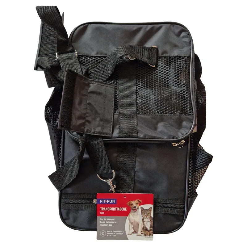FIT+FUN Ben Transportbox Hund Katze Schwarz 47x29 cm 1