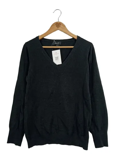 Miss H. Damen Pullover V-Ausschnitt Schwarz Langarm Gr. 38/M Basic