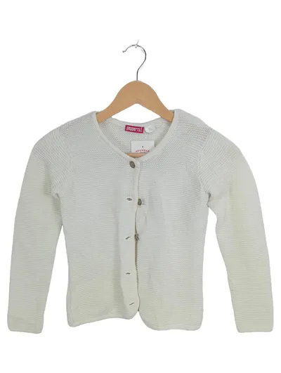 Pepperts! Strickjacke Mädchen Gr. 122/128 Weiß Baumwolle Cardigan