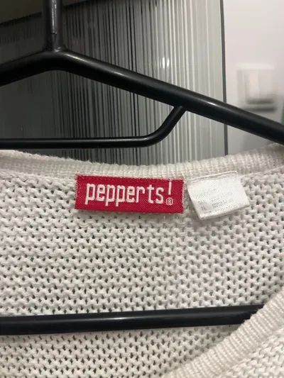 Pepperts! Strickjacke Mädchen Gr. 122/128 Weiß Baumwolle Cardigan