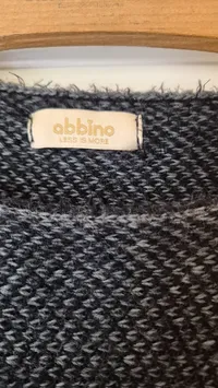 Abbino Damen Poncho Gr. M Grau Meliert Fransen Strick Casual 4