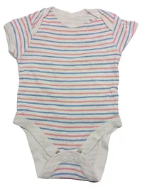 Early Days Baby Body Gr. 62 gestreift weiß rosa blau Kurzarm 1