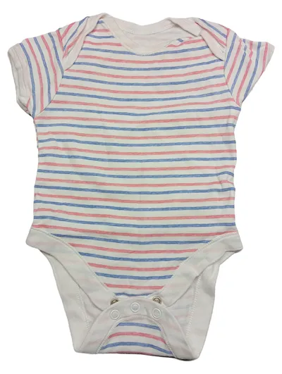 Early Days Baby Body Gr. 62 gestreift weiß rosa blau Kurzarm