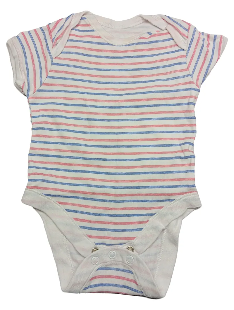 Early Days Baby Body Gr. 62 gestreift weiß rosa blau Kurzarm 1