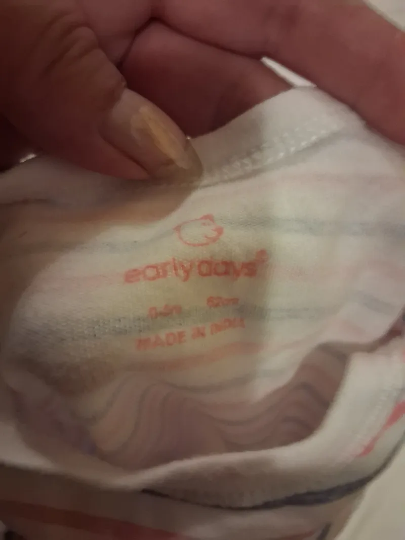Early Days Baby Body Gr. 62 gestreift weiß rosa blau Kurzarm 2