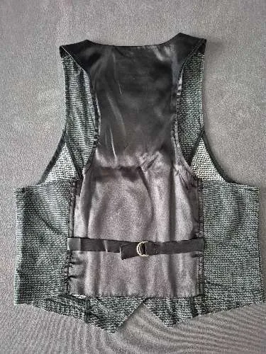 Fishbone Damen Weste Gr. XL/42 Grau Kariert Klassisch Baumwolle