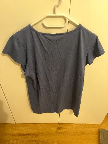 Tchibo Damen T-Shirt Blau Lochstickerei Gr. 36/38 S Feminin Kurzarm