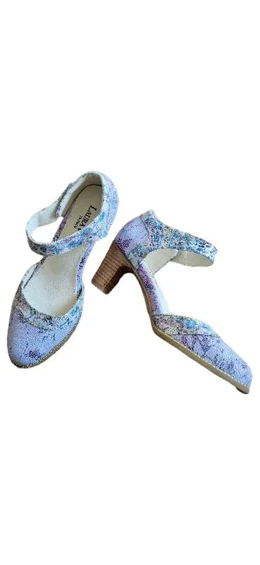 Laura Vita Damen Sandaletten Gr. 39 Blumenmuster Riemchen Blockabsatz