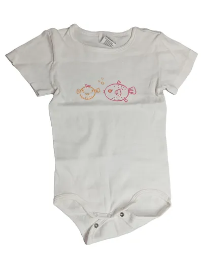 Sanetta Baby Body Gr. 74 Weiß Tiermotiv Baumwolle