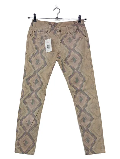 Royal Chicks Damen Stoffhose Ethno Muster Boho Beige Gr. S/36