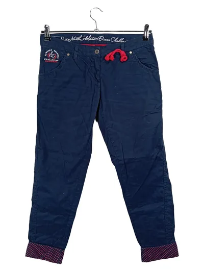 Soccx Damen Cordhose Blau Gr. W28/36 Maritim Uni Stickerei Baumwolle