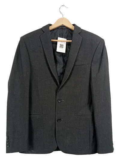 ASOS Herren Sakko Grau Meliert Business Gr. 48 M Langarm Polyester