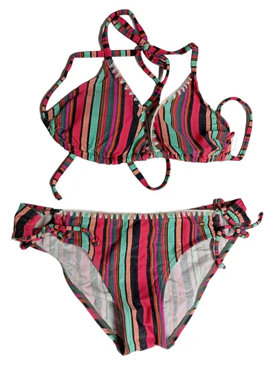 s.Oliver Bikini Damen Gr. 34C/D gestreift bunt Fransen Sommer